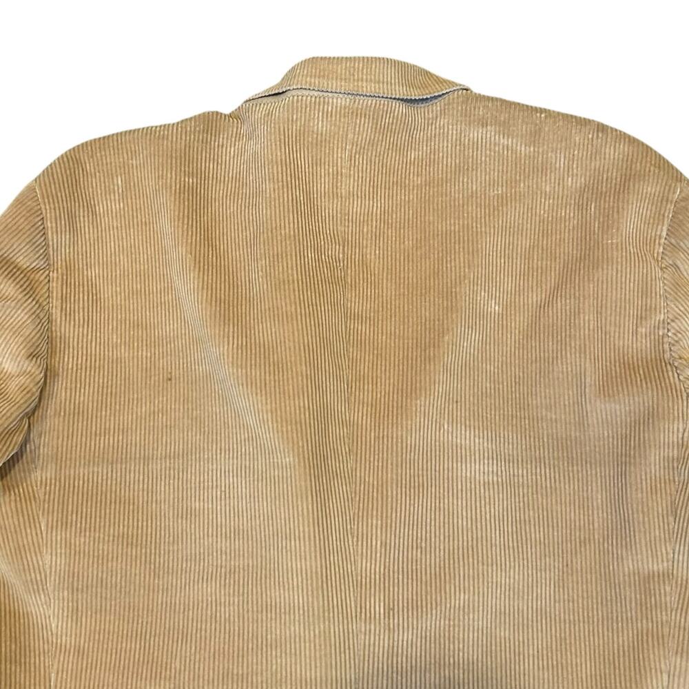 Tan Corduroy Blazer Suede Shoulder Patch 2 Button 44R - Picture 4 of 14